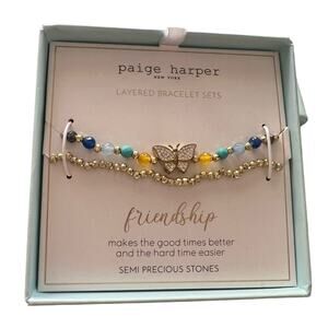 Paige Harper Butterfly Beaded Friendship Bracelet NEW